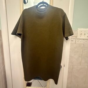 MM6 Maison Margiela Wool Cotton Mini Dress — Olive Green — Made in Italy — XL